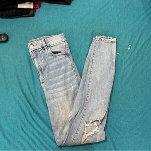 American Eagle Outfitters Light Blue Distressed Skinny Jeans